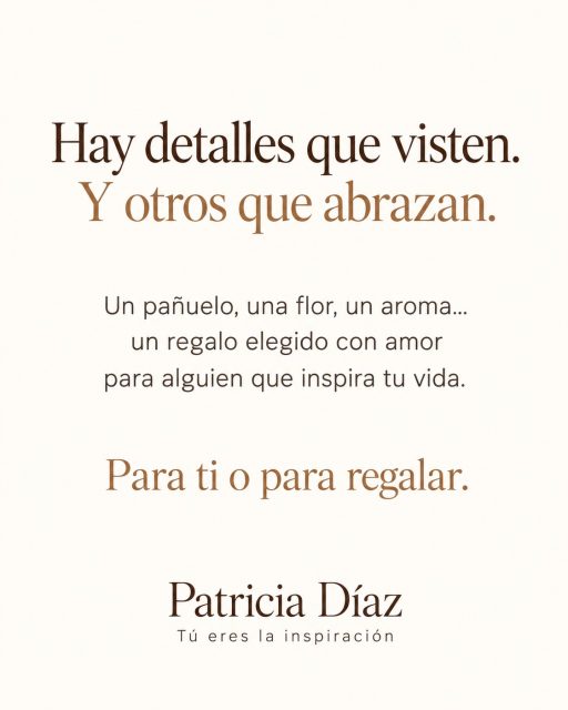 Esta Navidad, regala algo que permanezca. 🤍
#regalos #navidad #patriciadiazpd #pdlovers #gratitud
Llegó Regalos que florecen, por Patricia Díaz: flores artesanales, pañoletas y aromas, reunidos en detalles para sorprender y emocionar.
Desliza y encuentra ese regalo que te hace pensar en alguien especial. ✨
🎁 Flores, pañoletas y perfume Victoriosa: entrega rápida, según disponibilidad.
🌿 Agua Viva, fragancia para ropa, linos y ambientes: preorden con pago anticipado y entregas estimadas a finales de noviembre.
Escríbenos FLORECEN y te compartimos el catálogo con precios para elegir tu regalo y coordinar la entrega.
“Tú eres la inspiración”
